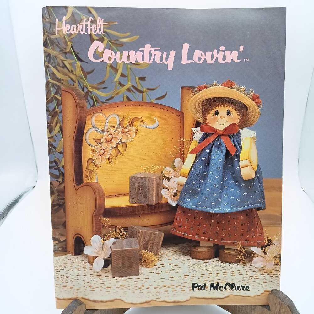 Heartfelt Country Lovin by Pat McClure 1988 Tole Painting, Vintage Arts
